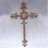 Metal Wall Hanging Religious Cross - Antique Golden Color - Wall Decor, 22