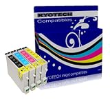 1 Set of 4 Premium 18ml Compatible Ink Cartridges for use with the EPSON Stylus R240 R245 RX420 RX425 RX520 Compatible with TO551 TO552 TO553 TO554 TO555 Contains Black Cyan Magenta Yellow