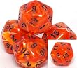 Vortex Dice Polyhedral 16mm Orange/black d20 Dice