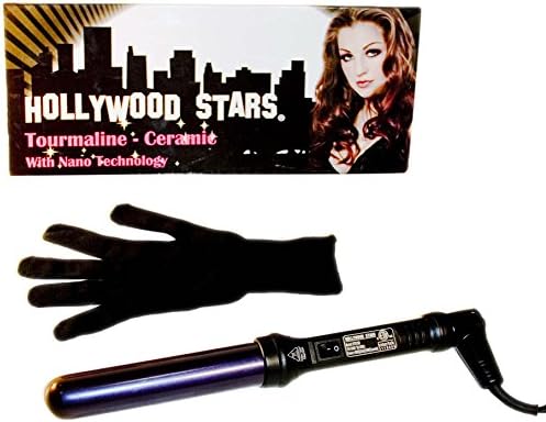 Hollywood Stars Tourmaline Ceramic Professional 32mm Hair Curling Iron Dual Voltage American Plug HAI CHI 110-240V with Glove
