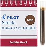 Pilot Namiki IC50 Fountain Pen Ink Cartridge, Sepia, 6 Cartridges per Pack (69006)