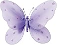Hanging Butterfly 14" Large Purple Nylon Butterflies with Sequins and Glitter for Baby Nursery Bedroom, Girls Room Ceiling Wall D&eacute;cor, Wedding Birthday Party, Baby Bridal Shower Butterfly Decoration