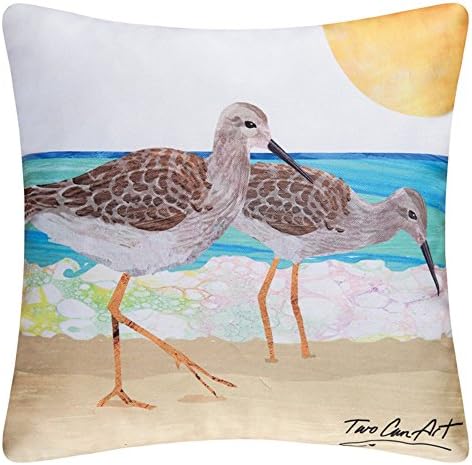 C&F Home Sand Pipers Indoor/Outdoor Pillow 18 x 18 Natural Sandpipers