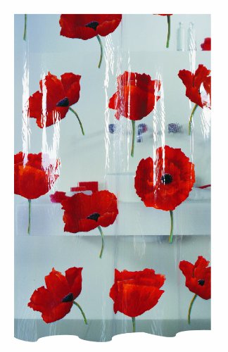 Spirella 1042344 Duschvorhang POPPY CINNABAR B x H: 180 cm x 200 cm