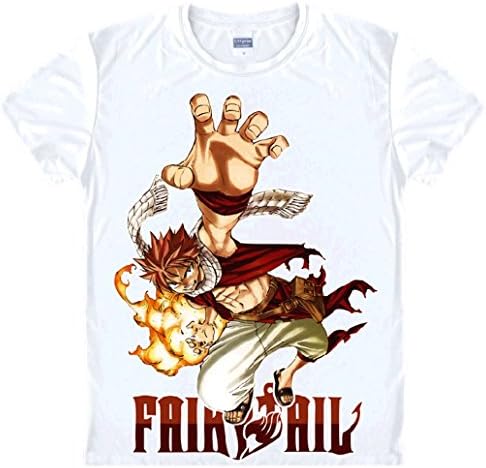 Fairy Tail Short Sleeves Tee T-shirt (XL (US L), White)