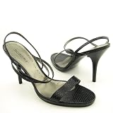 BCBGirls Floyd Heels Slides Black Womens
