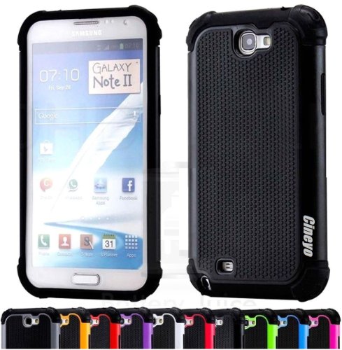 ShopNY Case - Samsung Galaxy Note 2 N7100 Case-heavy Duty Rugged Dual Layer Holster Case (Samsung Galaxy Note 2 N7100 Black) (Black)