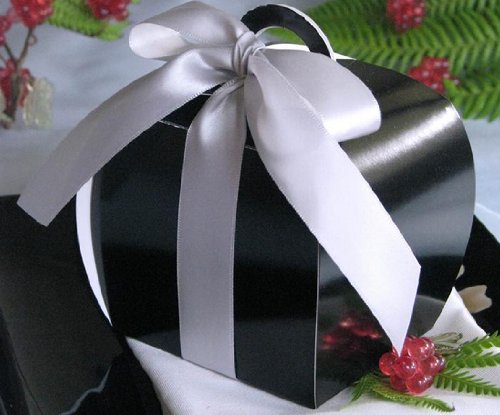 100 pcs Unique CupCake Purse Favor Boxes for Wedding - Black