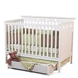 Simplicity Kingston 4-in-1 Convertible Crib with Trundle Drawer in White