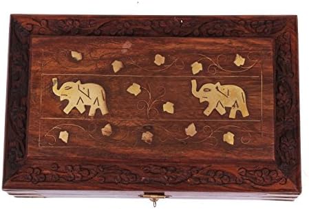 Christmas Thanksgiving Gifts Handmade Rosewood Decorative Jewelry Storage/ Trinket Box / Keepsake Organiser (8X5) inches