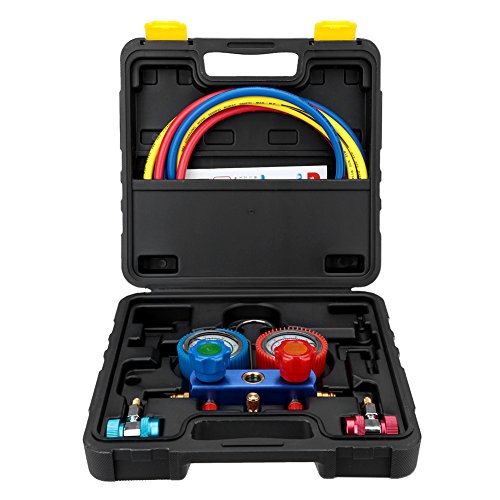 KKmoon A/C Manifold Gauge Set R-134a Auto Air Conditioner Oil Filled Gauge