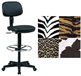 OSP Work Smart Palomino Fabric Animal Print Drafting Stools DC517-243
