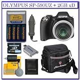 Olympus SP-590UZ 12MP Digital Camera + Willoughby’s 2GB xD Travelers Package