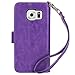 S7 Edge Case, Moze Galaxy S7 Edge Wallet Case [Stand Feature] PU Leather Flip Wallet Case Cover for Samsung Galaxy S7 Edge (purple)