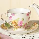 Sweet Spring Floral Chintz Porcelain Teacup and Saucer Set