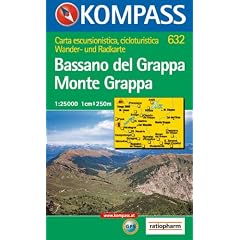 Bassano e Monte Grappa 1 : 25 000. Carta turistica. Wandern/Rad. GPS-genau