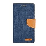 iPhone 6S ケース Mercury Goospery Canvas Diary Case アイフォン 6S 手帳型 ケース ネイビー・キャメル(Navy/Camel) / 携帯 スマホ スマートフォン モバイル ダイアリー ケース カバー カード 収納 ポケット スロット スタンド