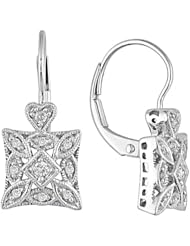 10k White Gold Diamond Leverback Earrings (0.635 Cttw, G-H Color, I2-I3 Clarity)