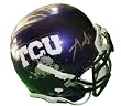 Andy Dalton Autographed TCU Horned Frogs Schutt Mini Helmet, Cincinnati Bengals, Proof Photo