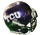Andy Dalton Autographed TCU Horned Frogs Schutt Mini Helmet, Cincinnati Bengals, Proof Photo of Andy Signing for Us.