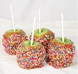 erin's colored sprinkles caramel apple - set of 4