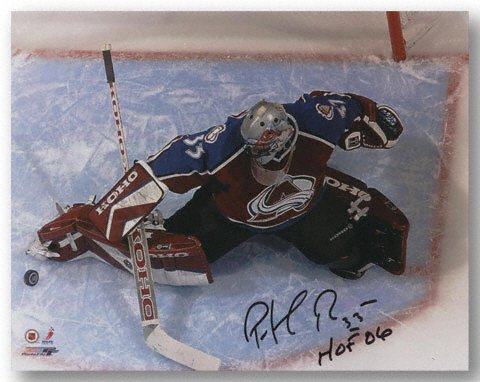 Buy Patrick Roy Colorado Avalanche Autographed 8x10 Photograph with HOF Inscription by Mounted Memories