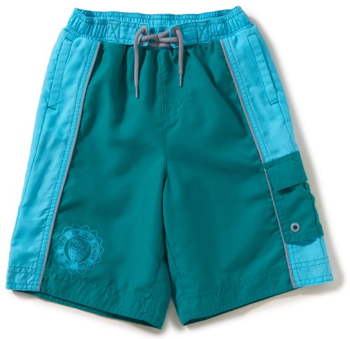 TOM TAILOR Jungen Badeshort 65101956230/beachshort colourblock, Gr. 164, Gr&uuml;n (7291) Preisvergleich