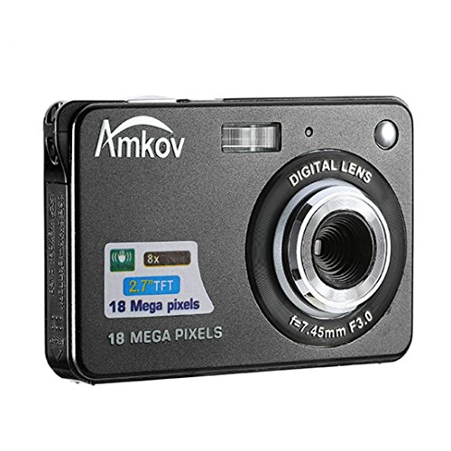 POTO Amkov CDC3 18MP 2.7 Inch TFT LCD Digital Camera BLACK