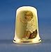 Porcelain China Collectable Thimble - Sewing on a Cushion -- Free Gift Box