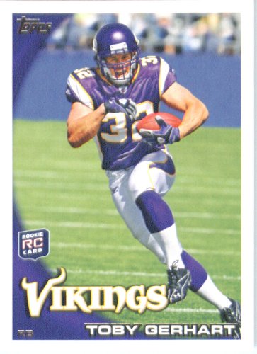 2010 Topps NFL Football Card # 203 Toby Gerhart RC - Minnesota Vikings ( Rookie Card) NFL Trading Card in a Protective ScrewDown Case!
