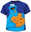 Sesame Street Jumbo Cookie Monster Eating Cookie Blue Tee T-Shirt