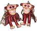 Monkey Key Chain/bag Charm Set,a Pair of Unique Leather Craft Items, Dark Brown