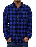 (リアルコンテンツ)REAL CONTENTS チェック シャツ メンズ ブロックチェックネルシャツ rc7344 (L, BLUE)