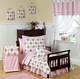 Pink and Brown Argyle 5pc Toddler Girls Bedding Set by JoJo Designs