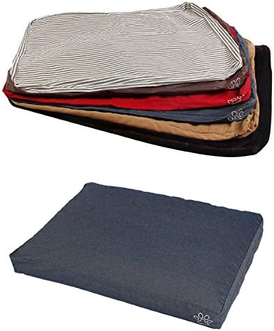 Zipper Cover for Dog Pet Bed Mat Cushion Dog Bed Cover Replacement Do It Yourself 6 Comfort Material 2 Size (Blue Color-Denim, 36"X29")