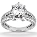 1.87 ct Round Brilliant Cut Diamond Engagement Ring with Accents F VS-2 14K Gold