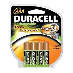 Duracell Pre Charged Rechargeable Nimh AAA Batteries, 4-Pack
