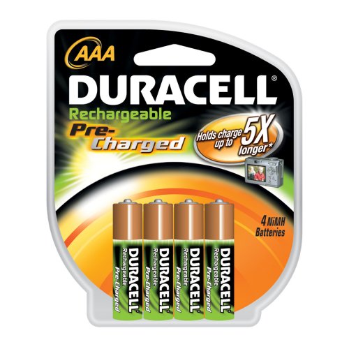 Duracell Pre Charged Rechargeable Nimh AAA Batteries, 4-Pack