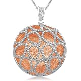 18k Rose Gold Plated Sterling Silver Round Pendant Necklace (1/5 cttw, I-J Color, I3 Clarity), 18" 18k Rose Gold Plated Sterling Silver Round Pendant Necklace (1/5 cttw, I-J Color, I3 Clarity), 18"