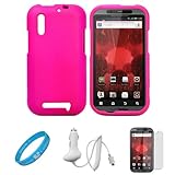 Hot Pink Hard Plastic Protector Case Cover for Motorola Droid Bionic XT865  ....