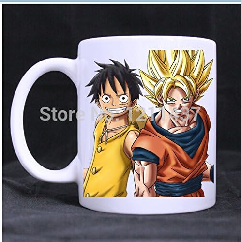 Grapefruit Custom Dragon Ball z One piece Luffy Sangoku Mug Water Cup Popular White Coffee