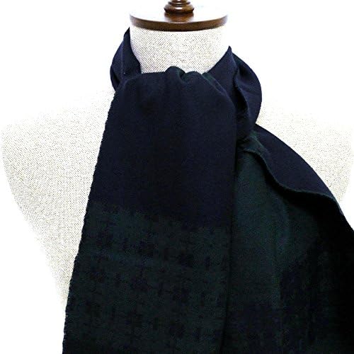 Dark blue and green wool men's scarf - SC103
