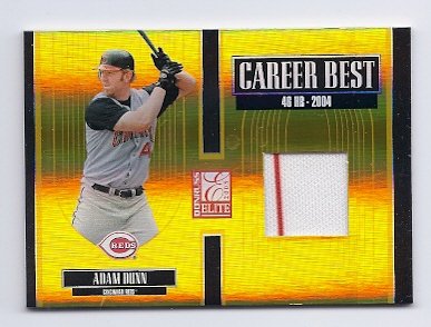 2005 Donruss Elite Career Best Game Used Jersey #1 Adam Dunn Cincinnati Reds #'ed 112/250