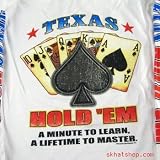 New * White * Texas Hold-em Poker Long Sleeve T-shirt Extra Large