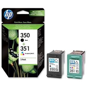 Hewlett Packard [HP] No. 350 & No. 351 Inkjet Cartridge Combo Pack 200pp Black and 3-Colour Ref SD412EE