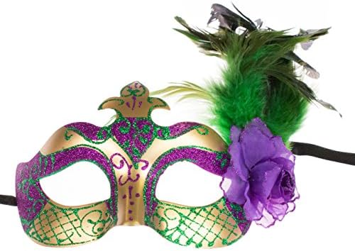Prytania Mask with Feather