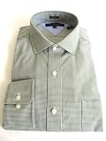 Tommy Hilfiger Men's Dress Shirt Long Sleeve Slim Fit, Green Plaid, 15.5, 34-35