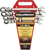 KD Tools 9703 GearWrench 4-Piece SAE Flex Head Ratcheting Wrench Set