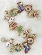 Pack of 4 Christmas Jewelry Bell/Snowman/Gift/Tree/Wreath/Santa Charm Bracelets