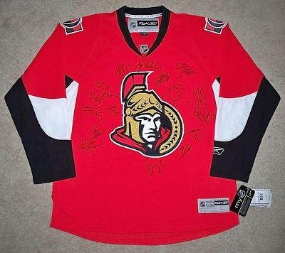 2009/2010 OTTAWA SENATORS Team Signed JERSEY w/COA - Autographed NHL Jerseys